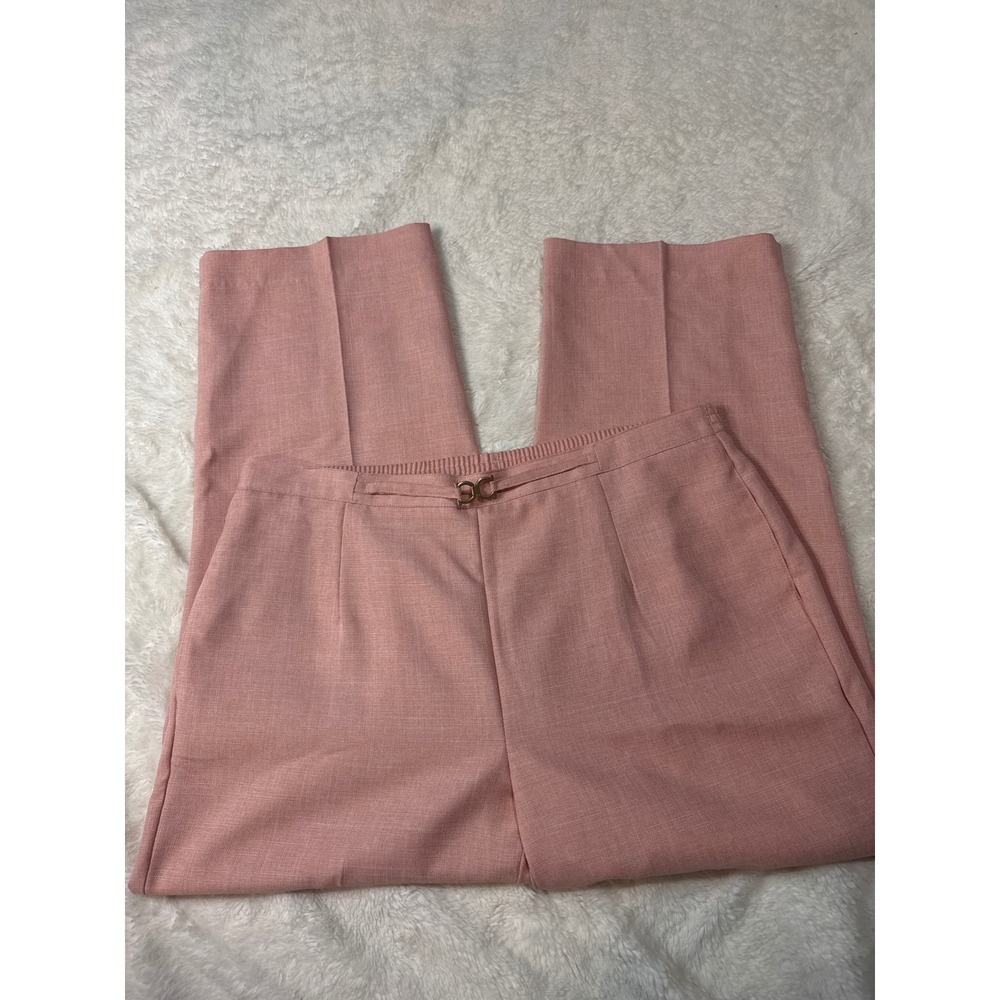 Alfred Dunner Dress Pants Women‎ 16W Pink Excellent Elastic Waist Buckle Detail